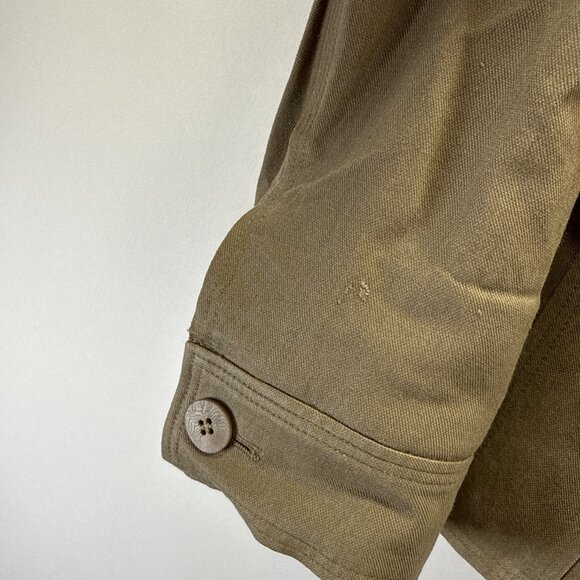 Talbots Womens Blazer Jacket Size 12 Safari Button Pockets Linen Blend Safari - Picture 10 of 14